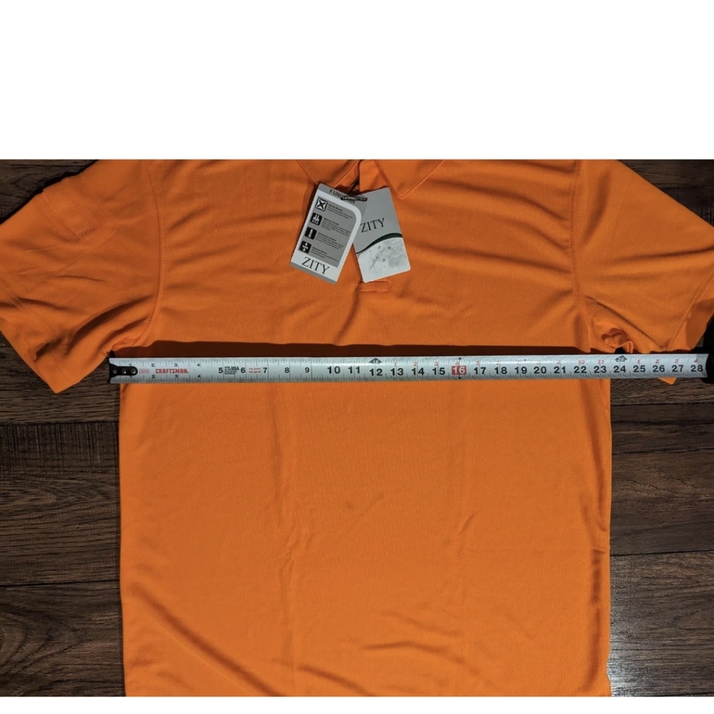 Zity Mens Polo Size XL Bright Orange NWT High Function Temp Control Muscle Move - Picture 8 of 16